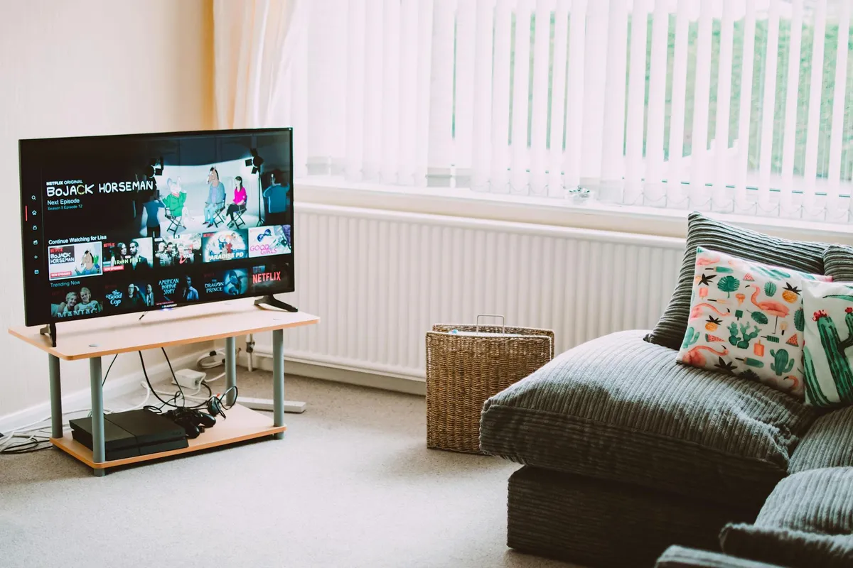 A comfortable modern living room set up for streaming